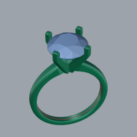 Round Cut Diamond Solitaire Style Engagement Ring Jewelry CAD 3dm File