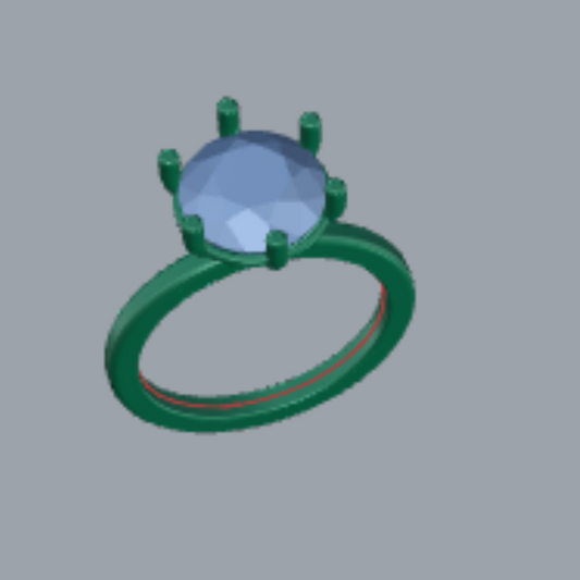 Round Cut Diamond Solitaire Style Engagement Ring 3DM CAD File