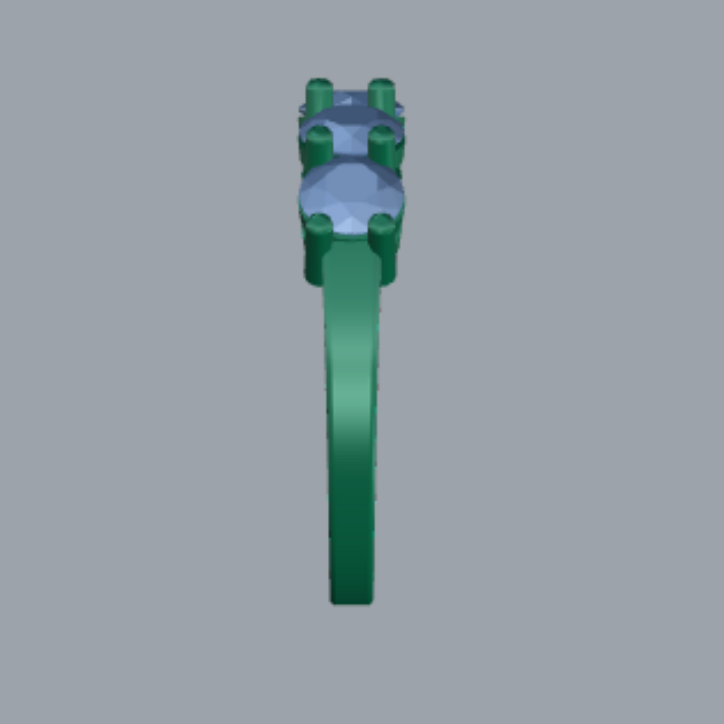 Emerald Cut Diamond Five Stone Style Wedding Band Jewelry CAD 3dm File