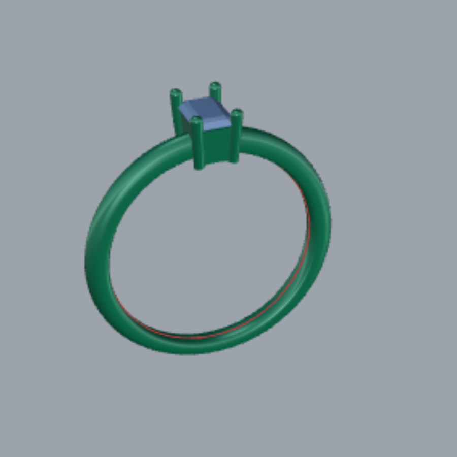 Emerald Cut Diamond Solitaire Style Engagement Ring Jewelry CAD 3D File