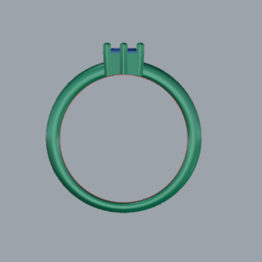 Hexagon Cut Diamond Solitaire Bezel Style Engagement Ring 3DM CAD File