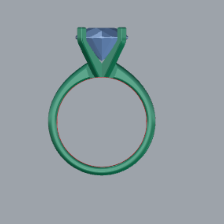 Round Cut Diamond Solitaire Style Engagement Ring Jewelry CAD 3dm File
