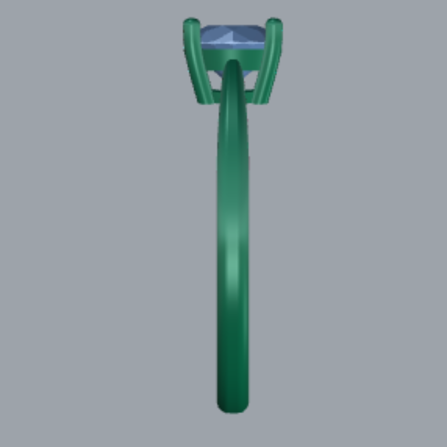 Round Cut Diamond Solitaire Style Engagement Ring 3DM CAD File