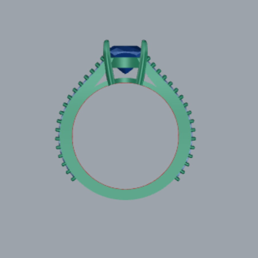 Cushion Cut Diamond Split Shank Pave Style Engagement Ring Jewelry 3dm Design