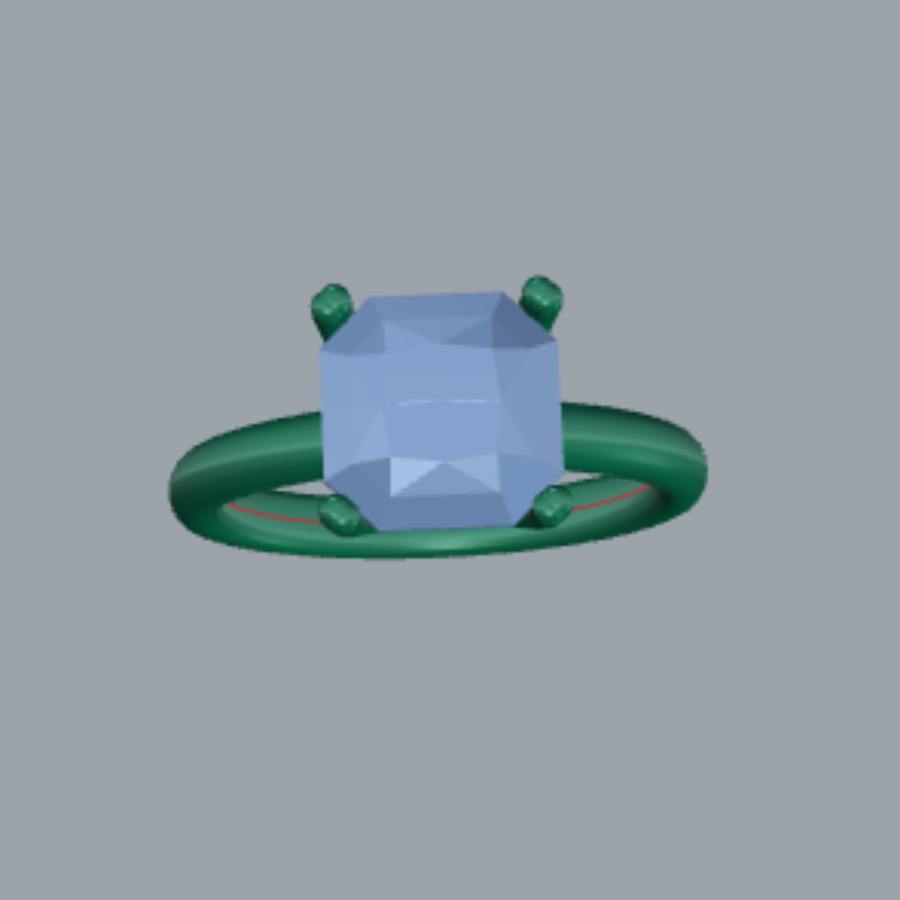 Asscher Cut Diamond Solitaire Style Engagement Ring Jewelry 3dm Design