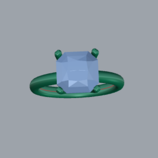 Asscher Cut Diamond Solitaire Style Engagement Ring Jewelry 3dm Design