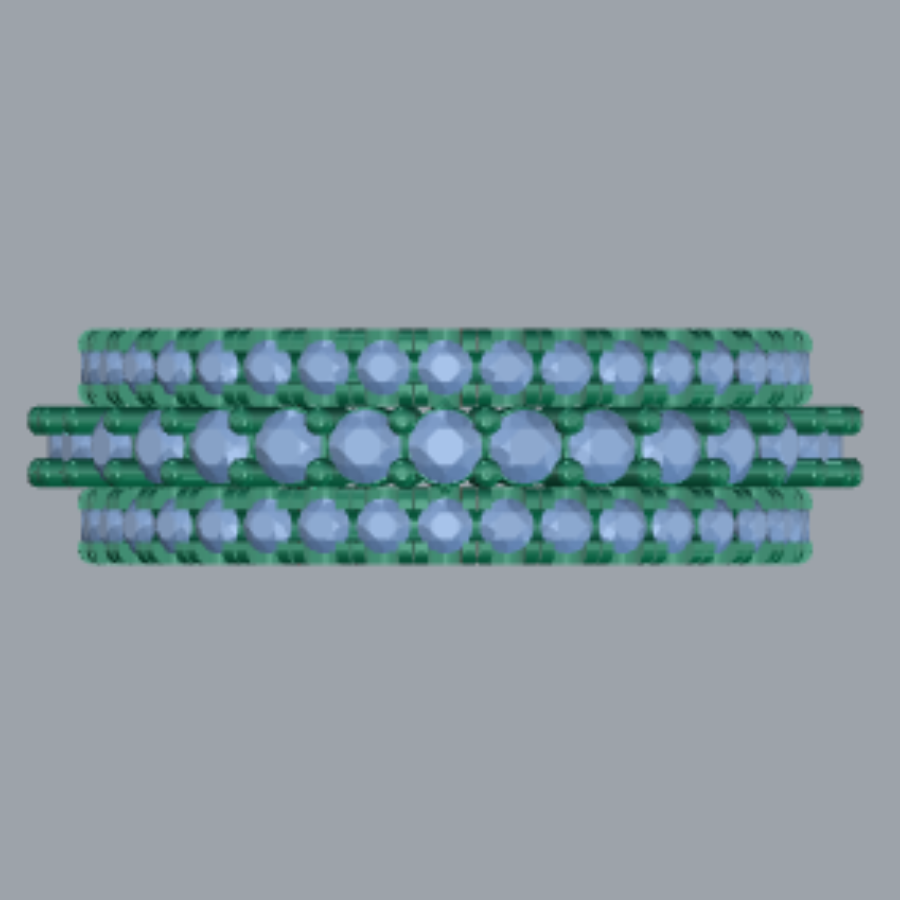 Round Cut Diamond Full Eternity Style Wedding Band 3DM CAD File