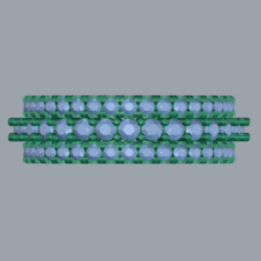 Round Cut Diamond Full Eternity Style Wedding Band 3DM CAD File