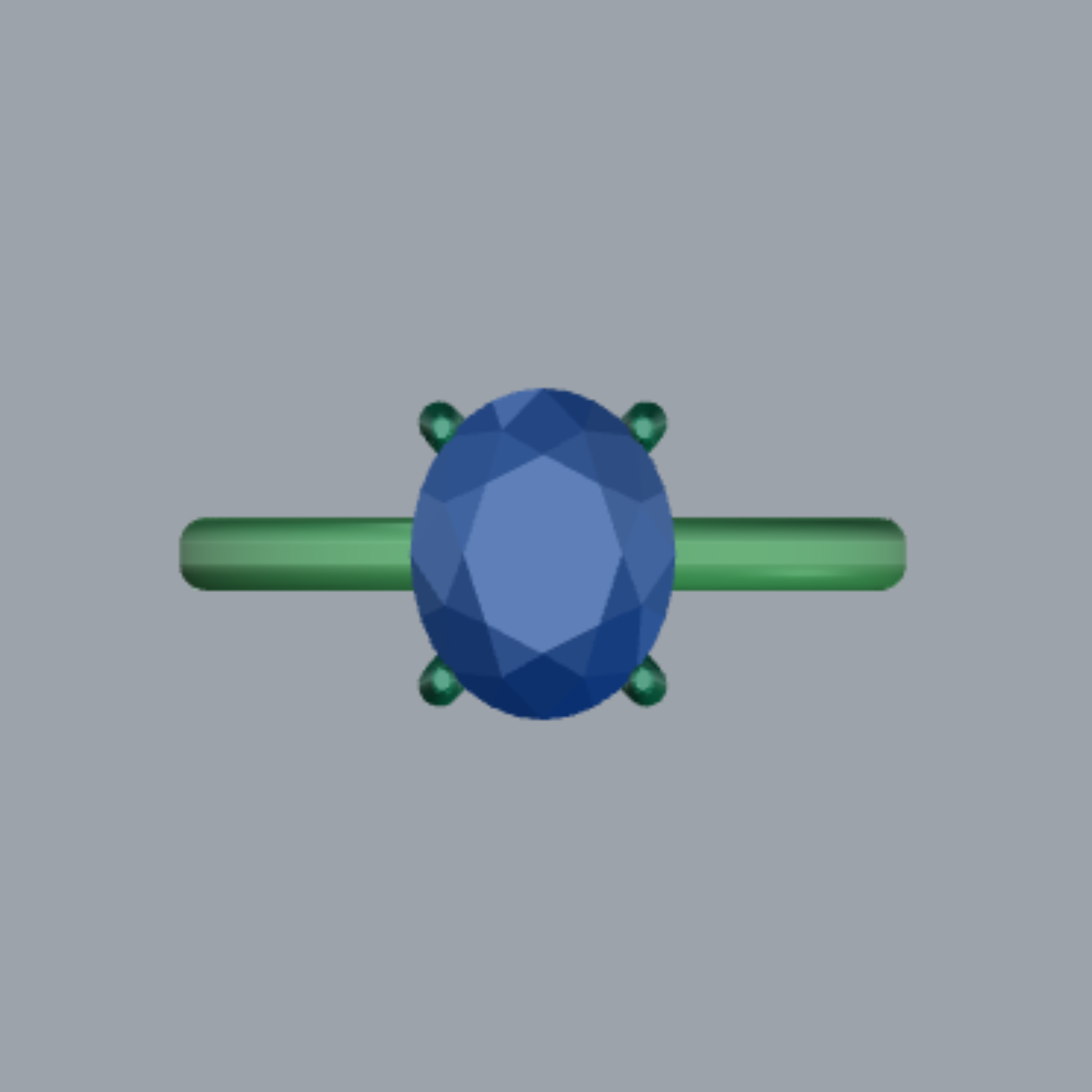 Oval Cut Diamond Solitarie Style Engagement Ring Jewelry CAD 3dm File