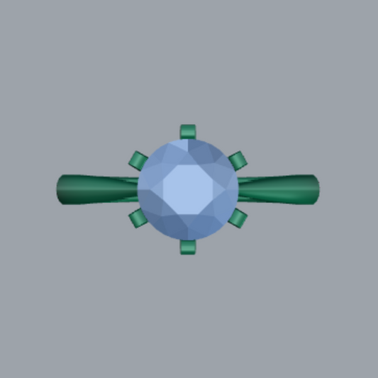 Round Cut Diamond Solitaire Style Engagement Ring 3DM CAD File