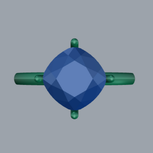 Cushion Cut Diamond Solitaire Style Engagement Ring 3DM CAD File