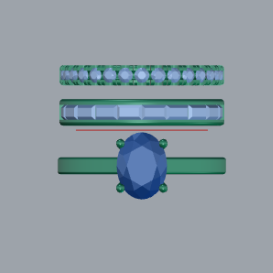 Oval Cut Diamond Solitaire Style Bridal Set 3DM CAD File