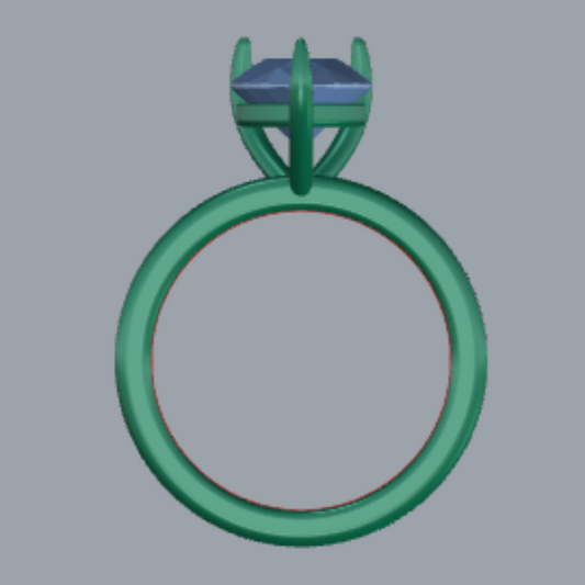 Pear Cut Diamond Solitaire Engagement Ring 3DM CAD File