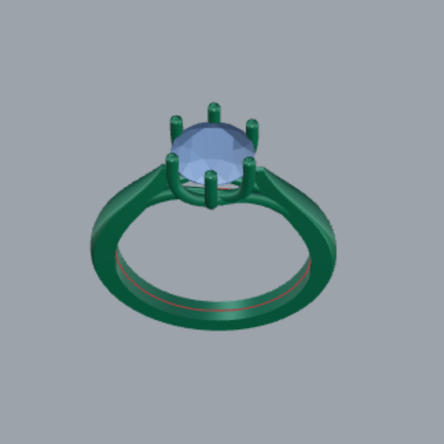 Round Cut Diamond Solitaire Style Engagement Ring 3DM CAD File