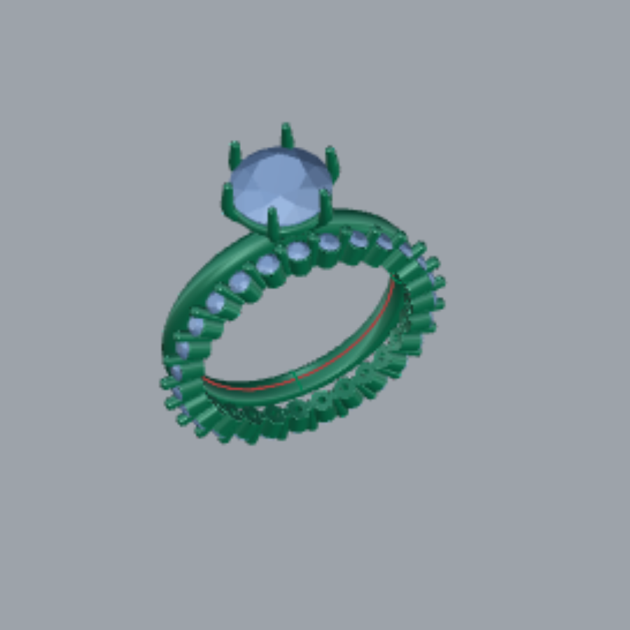 Round Cut Diamond Solitaire Style Bridal Set 3DM CAD File