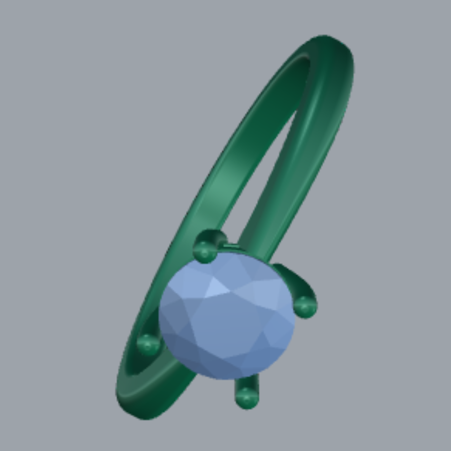 Round Cut Diamond Solitaire Style Engagement Ring 3DM CAD File