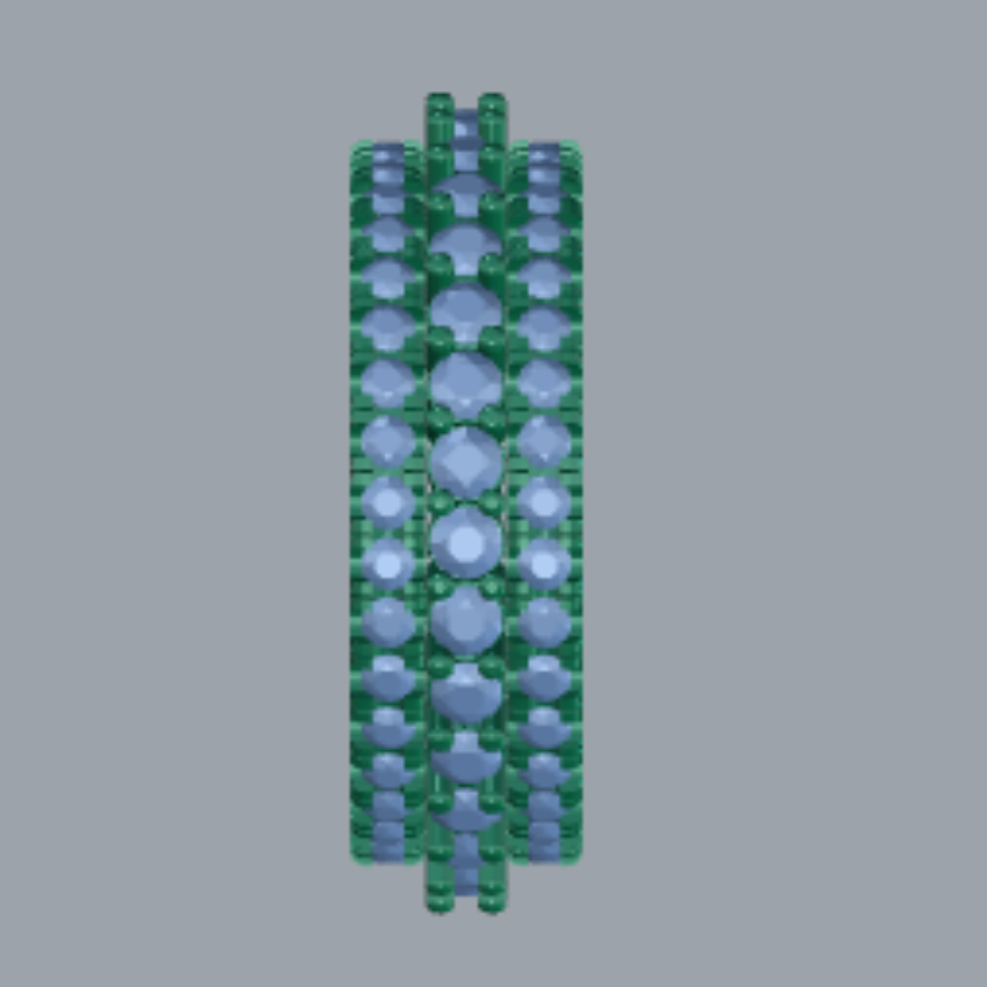 Round Cut Diamond Full Eternity Style Wedding Band 3DM CAD File