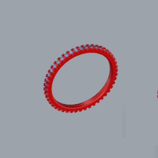 Pear Cut Diamond Full Eternity Style Wedding Band 3DM CAD File