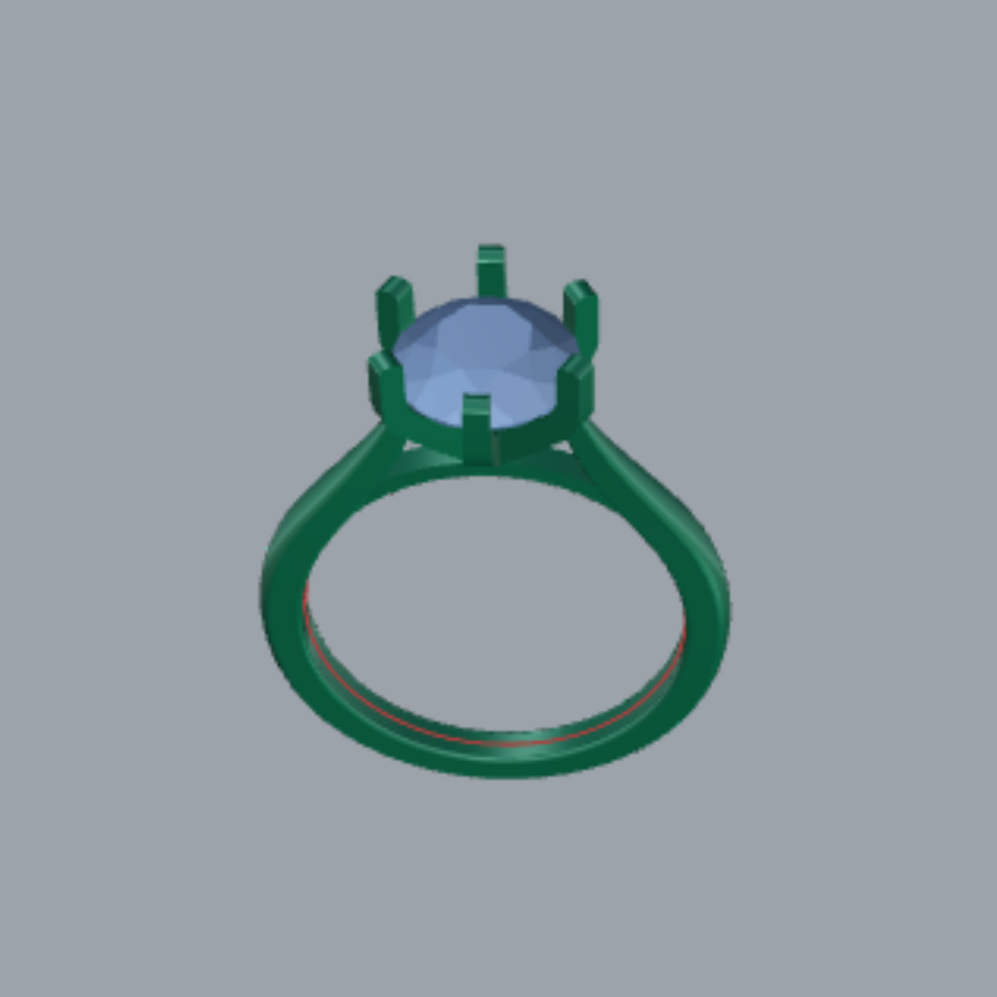 Round Cut Diamond Solitaire Style Engagement Ring 3DM CAD File