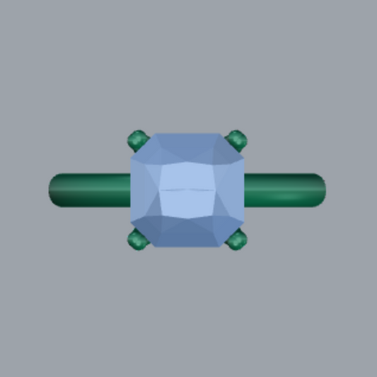 Asscher Cut Diamond Solitaire Style Engagement Ring Jewelry 3dm Design