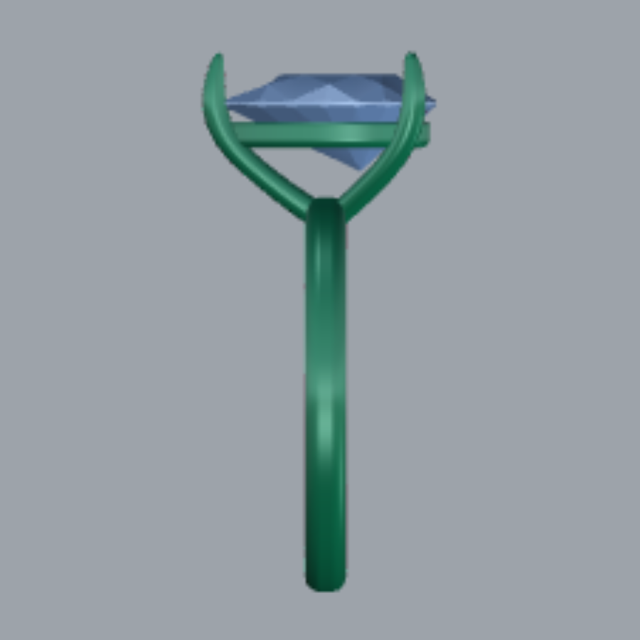 Pear Cut Diamond Solitaire Engagement Ring 3DM CAD File