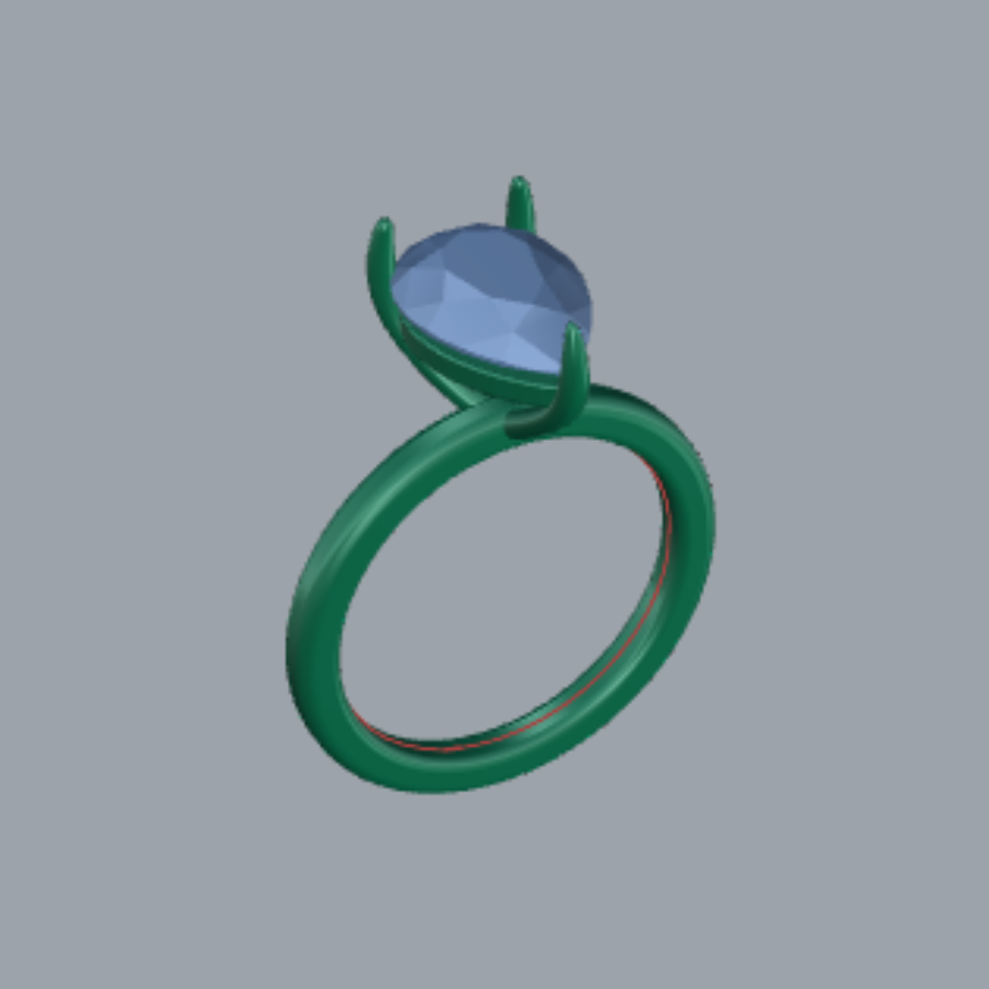 Pear Cut Diamond Solitaire Engagement Ring 3DM CAD File