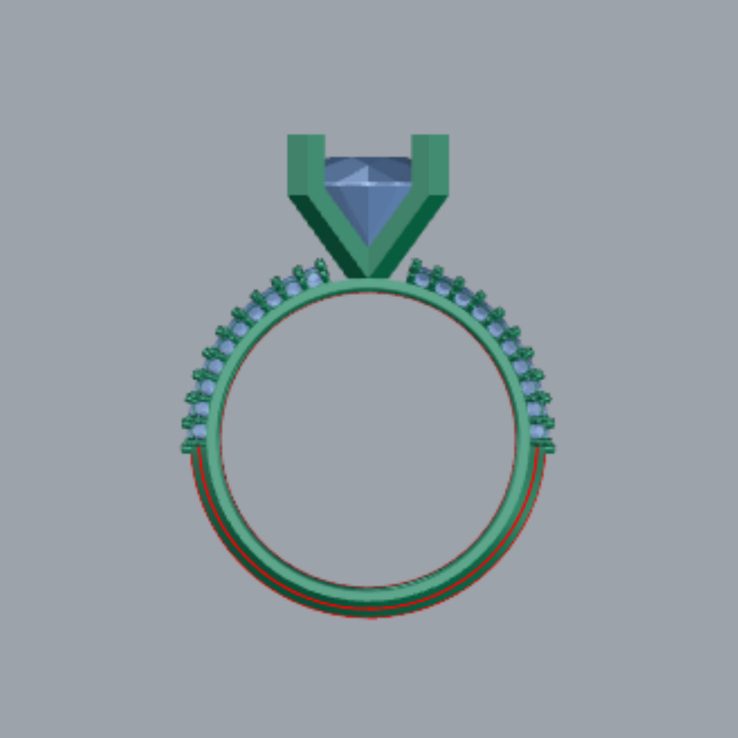 Round Cut Diamond Pave Style Engagement Ring 3DM CAD File