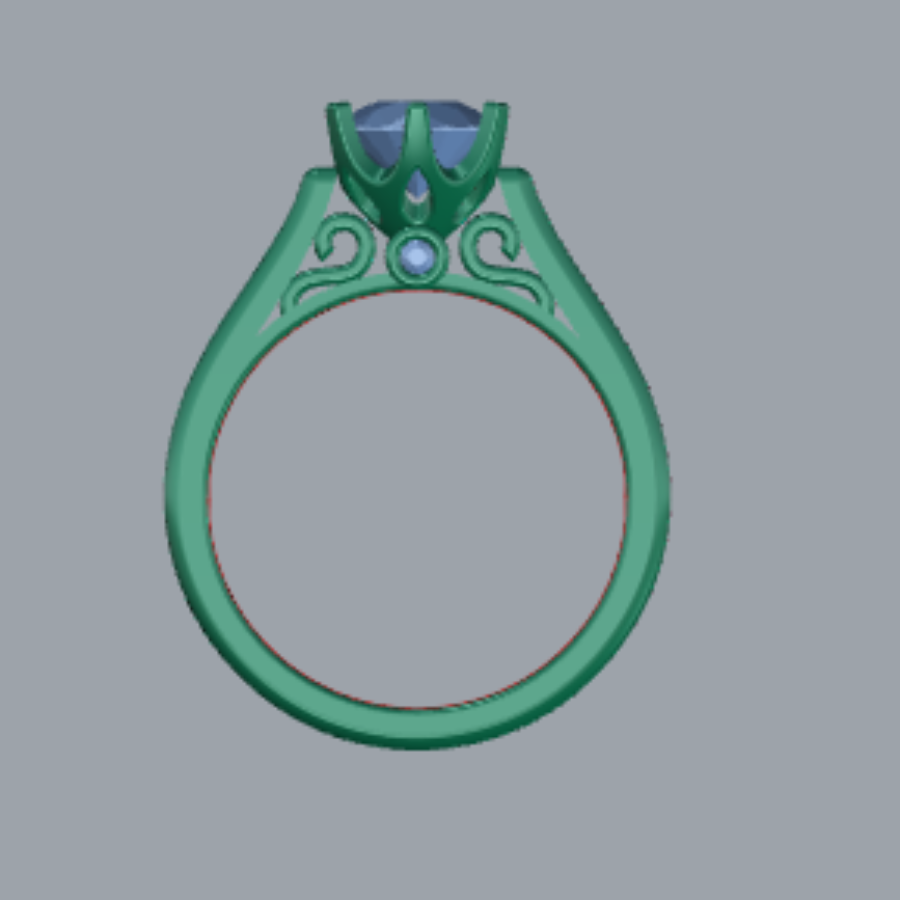 Round Cut Diamond Pave Style Engagement Ring Jewelry 3dm Design