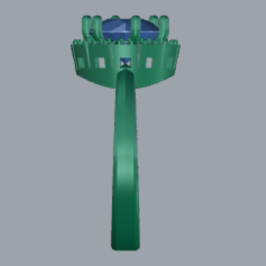 Round Cut Diamond Halo Style Engagement Ring 3DM CAD File