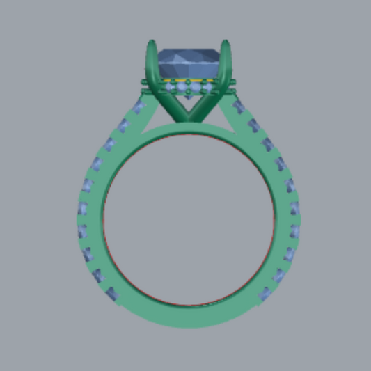 Oval Cut Diamond Pave Style Engagement Ring 3DM CAD File