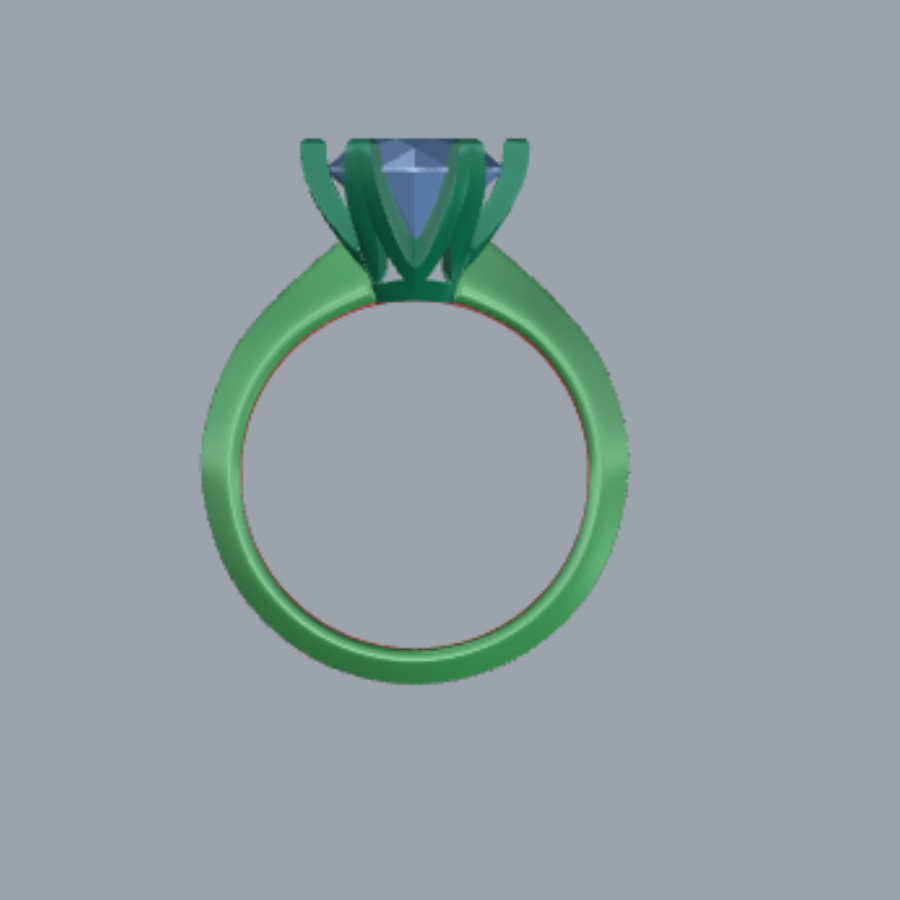 Round Cut Diamond Solitaire Style Engagement Ring Jewelry CAD File
