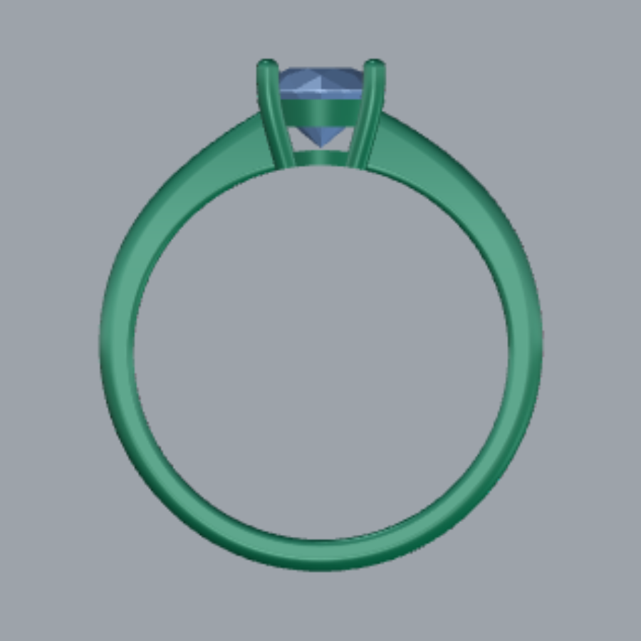 Round Cut Diamond Solitaire Style Engagement Ring 3DM CAD File