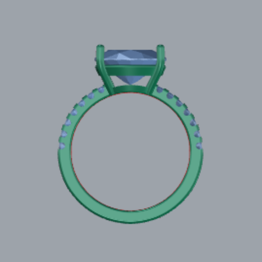 Oval Cut Diamond Pave Style Engagement Ring 3DM CAD File