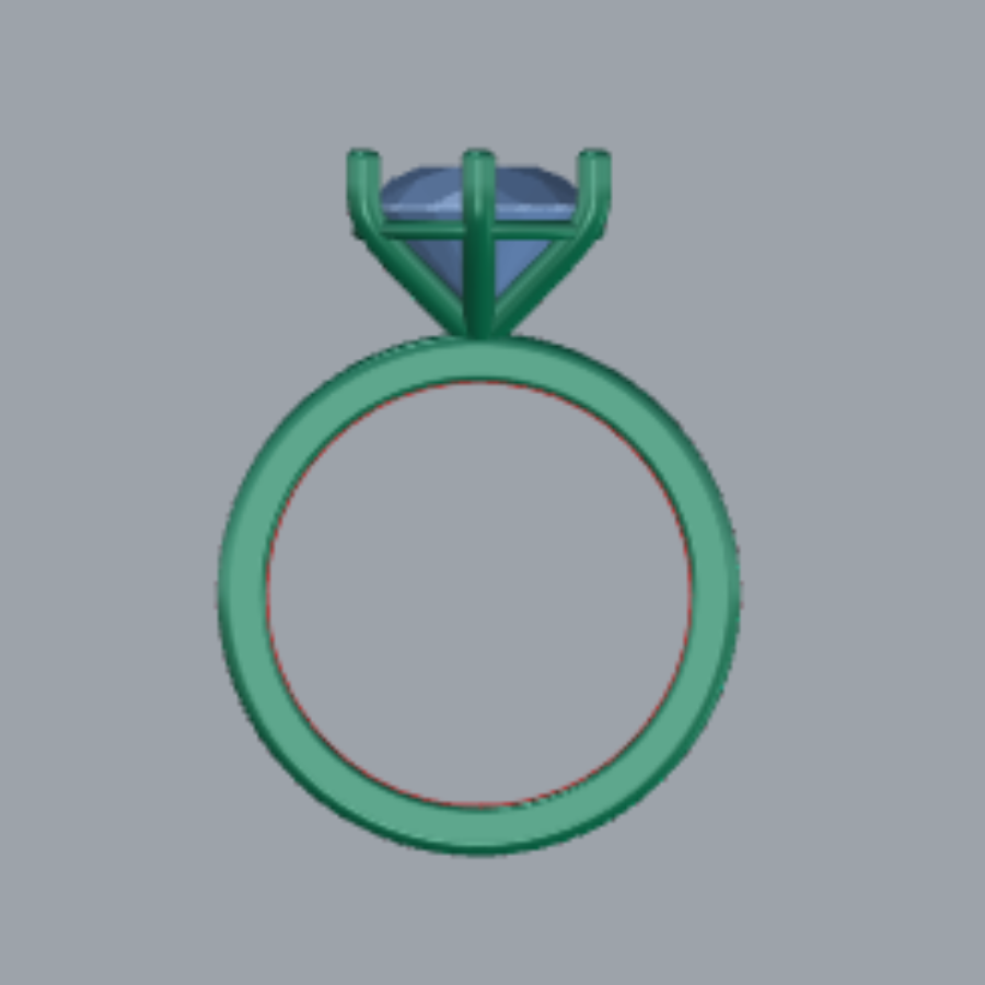 Round Cut Diamond Solitaire Style Engagement Ring 3DM CAD File