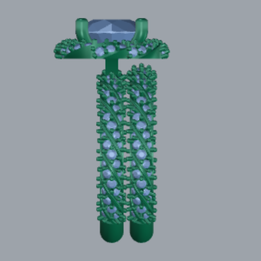 Round Cut Diamond Cluster Style Bridal Set 3DM CAD File