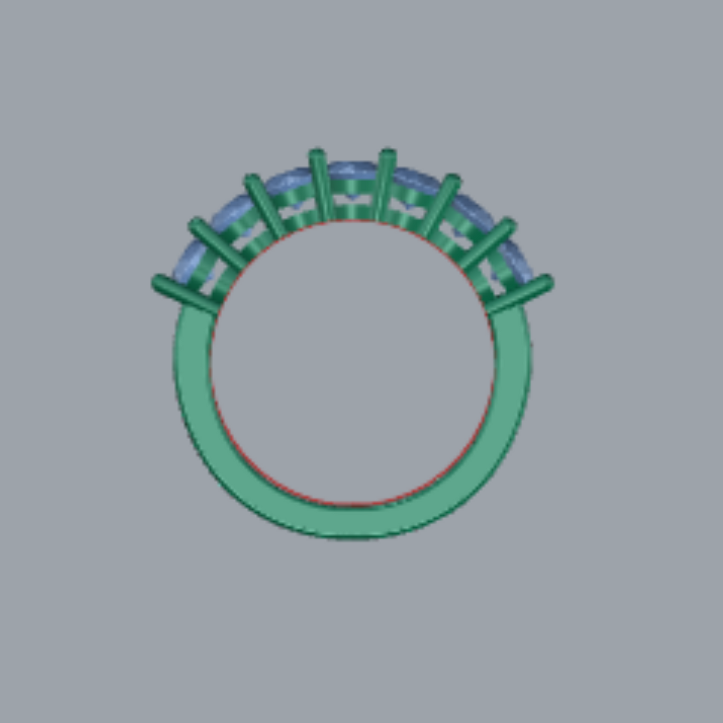 Round Cut Diamond Half Eternity Style Wedding Band Jewelry CAD 3d Design