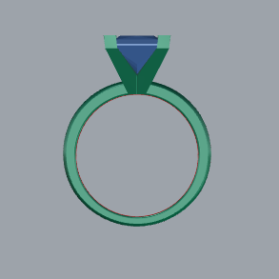 Princess Cut Diamond Solitaire Style Engagement Ring Jewelry CAD 3dm File