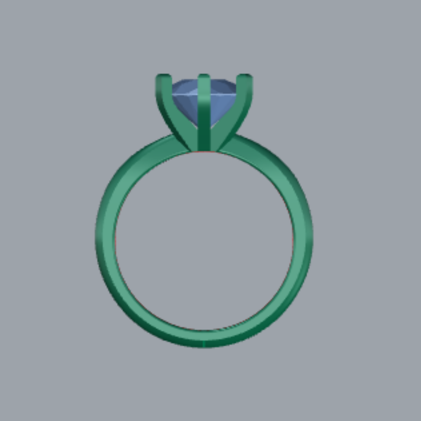 Round Cut Diamond Solitaire Style Engagement Ring 3DM CAD File