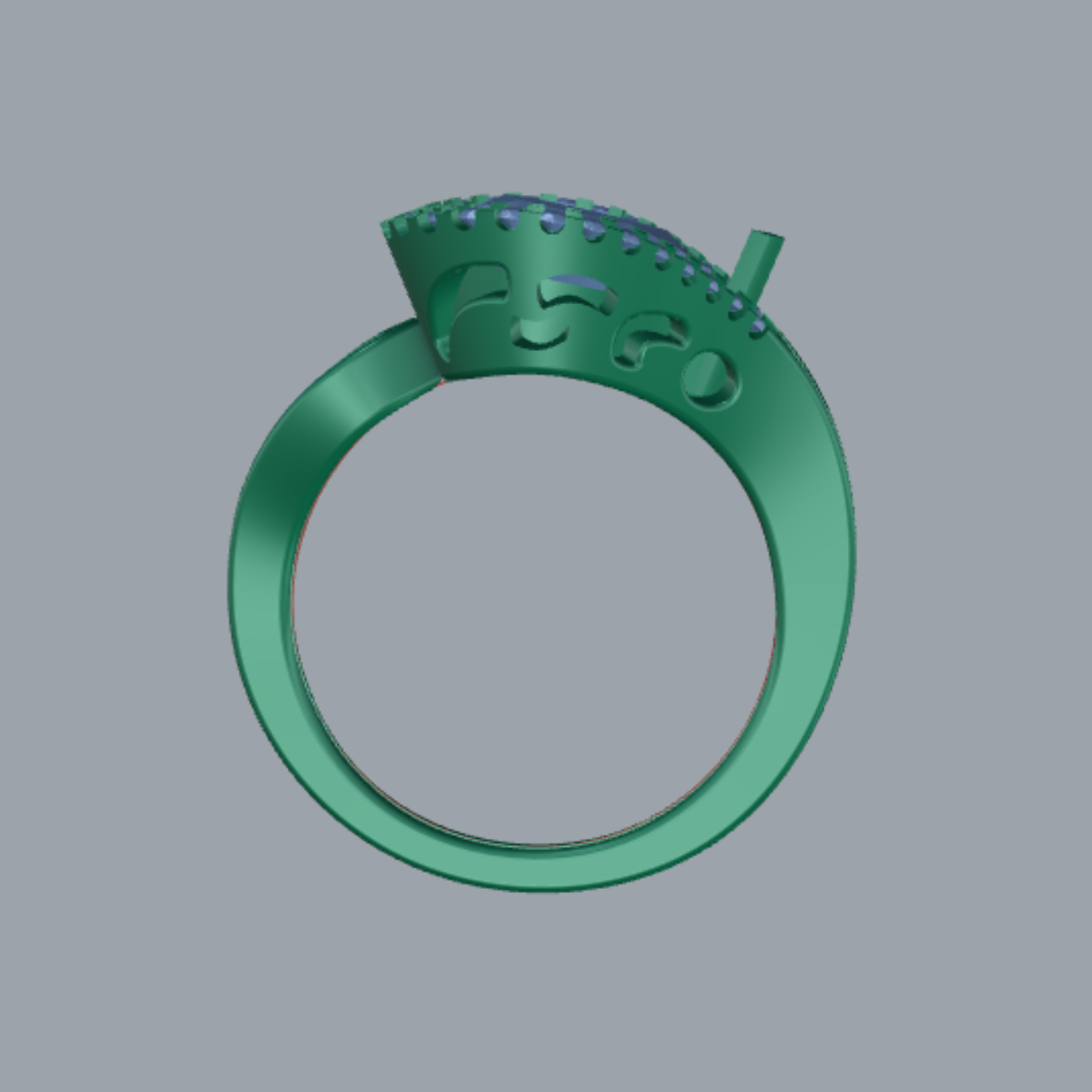 Pear Cut Diamond Halo and Split Shank Style Engagement Ring 3DM CAD File