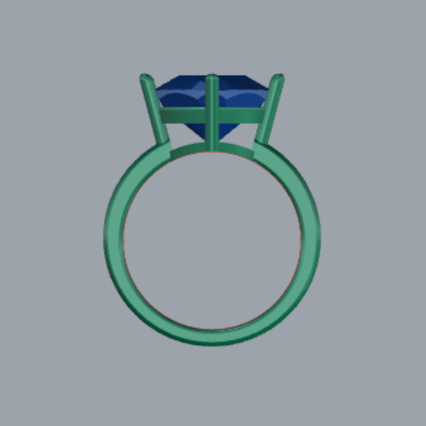 Cushion Cut Diamond Solitaire Style Engagement Ring 3DM CAD File