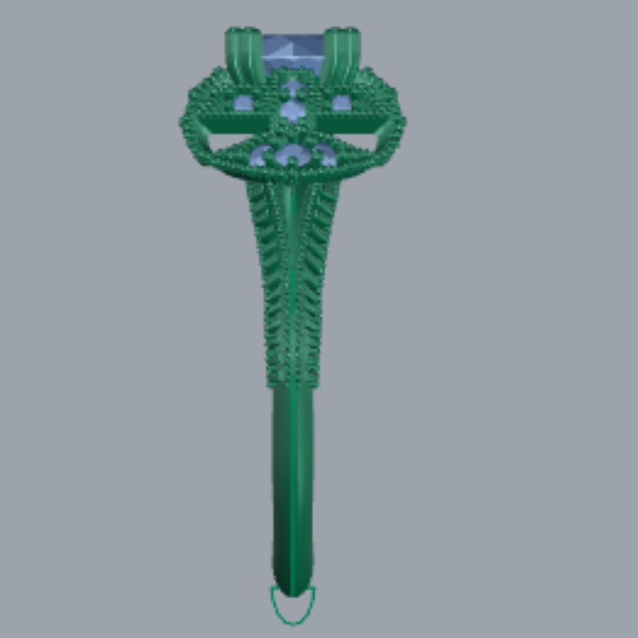 Round Cut Diamond Pave Style Engagement Ring 3DM CAD File