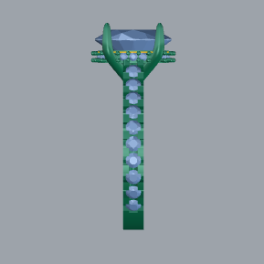 Oval Cut Diamond Pave Style Engagement Ring 3DM CAD File