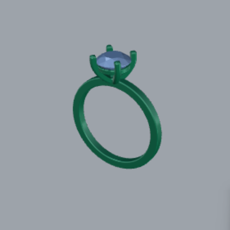 Round Cut Diamond Solitaire Style Engagement Ring 3DM CAD File