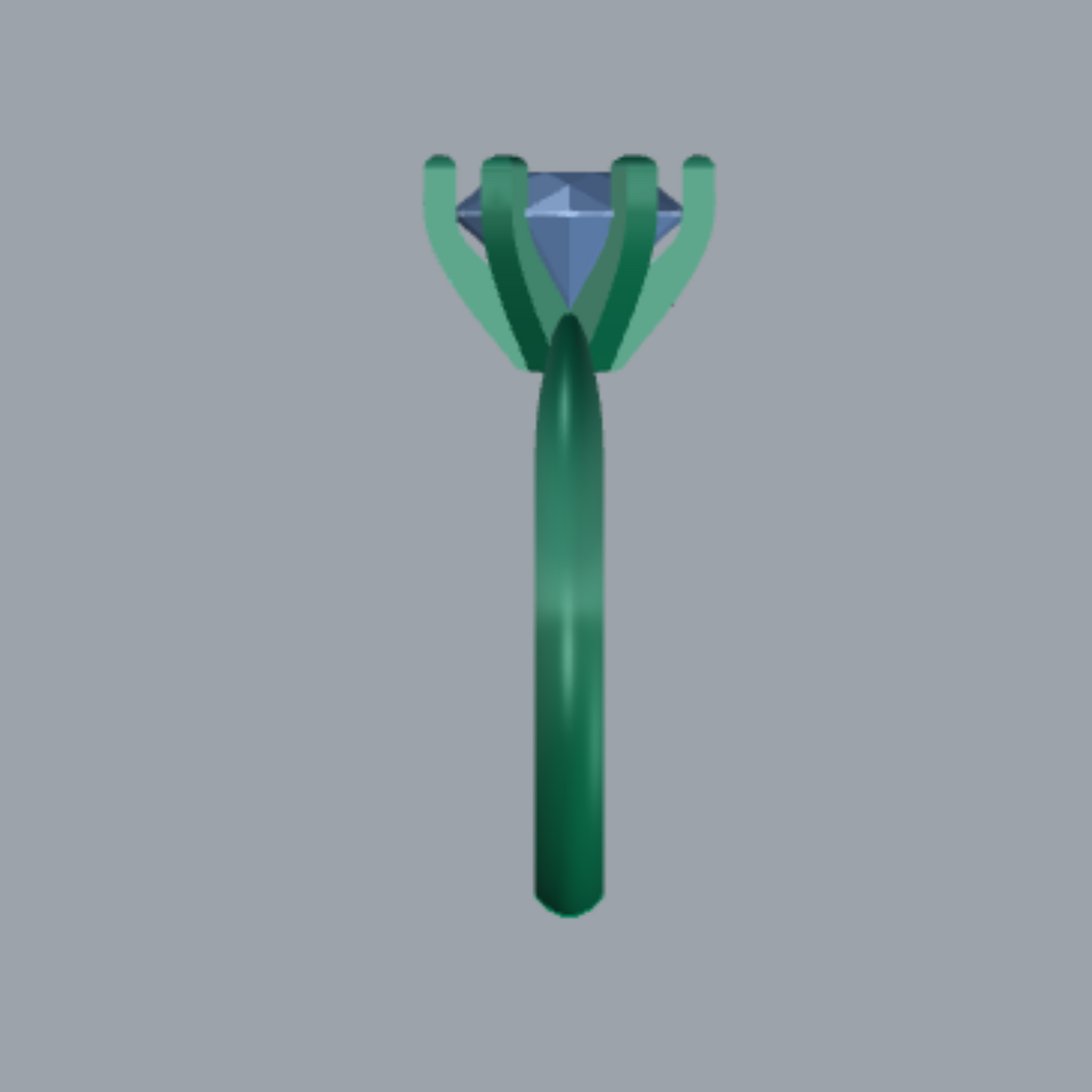 Round Cut Diamond Solitaire Style Engagement Ring 3DM CAD File