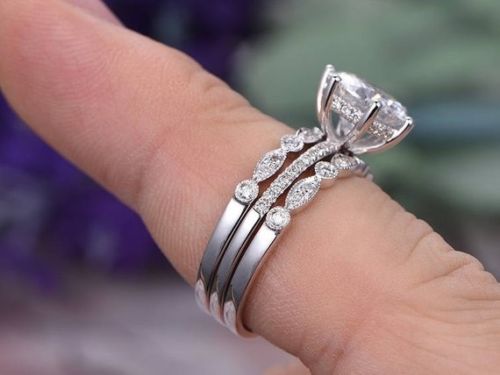 Round Cut Diamond Pave Style Bridal Set 3DM CAD File