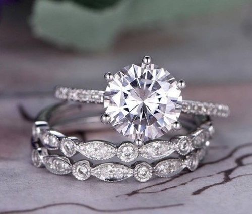 Round Cut Diamond Pave Style Bridal Set 3DM CAD File