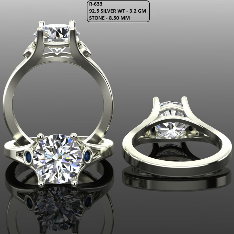 Round Cut Diamond Pave Style Engagement Ring 3DM CAD File
