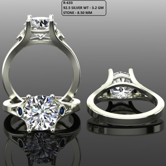 Round Cut Diamond Pave Style Engagement Ring 3DM CAD File