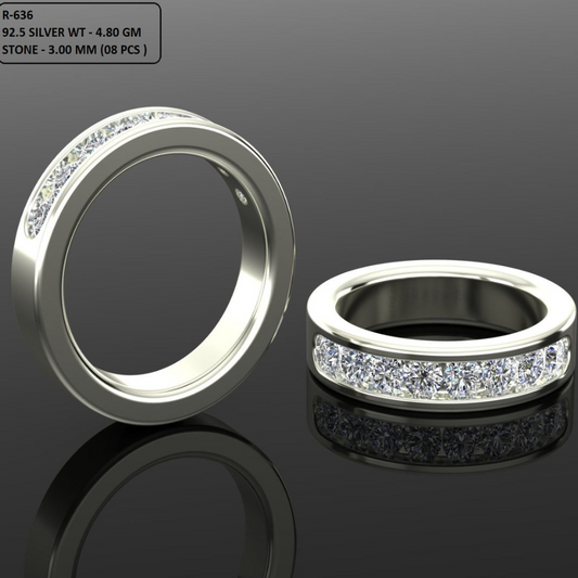 Round Cut Diamond Channel Pave Style Wedding Band Jewelry CAD 3dm File