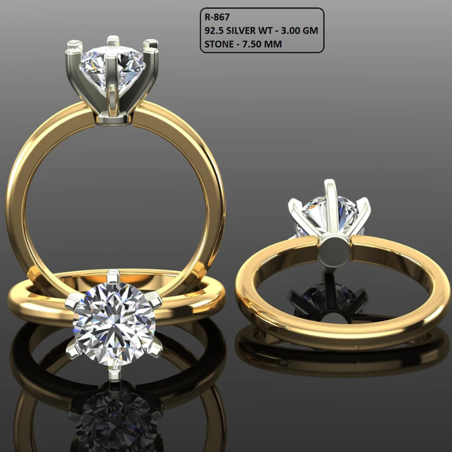 Round Cut Diamond Solitaire Style Engagement Ring Jewelry 3dm Design